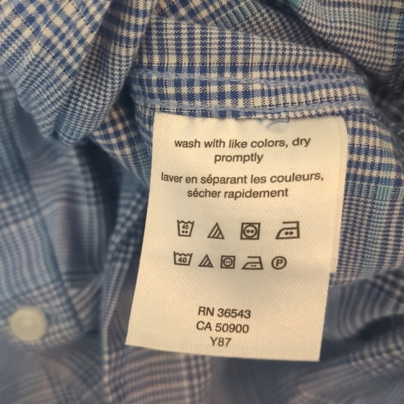 Michael Kors Shirt XL Slim Short Blue Button Long Sleeve Cotton Preppy Business - Picture 6 of 10